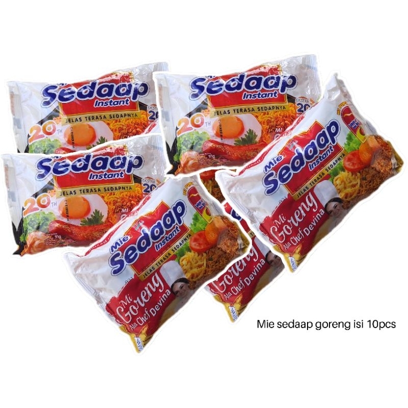 

Paket Isi 10pcs Mie Sedaap Instant (Mie Goreng)