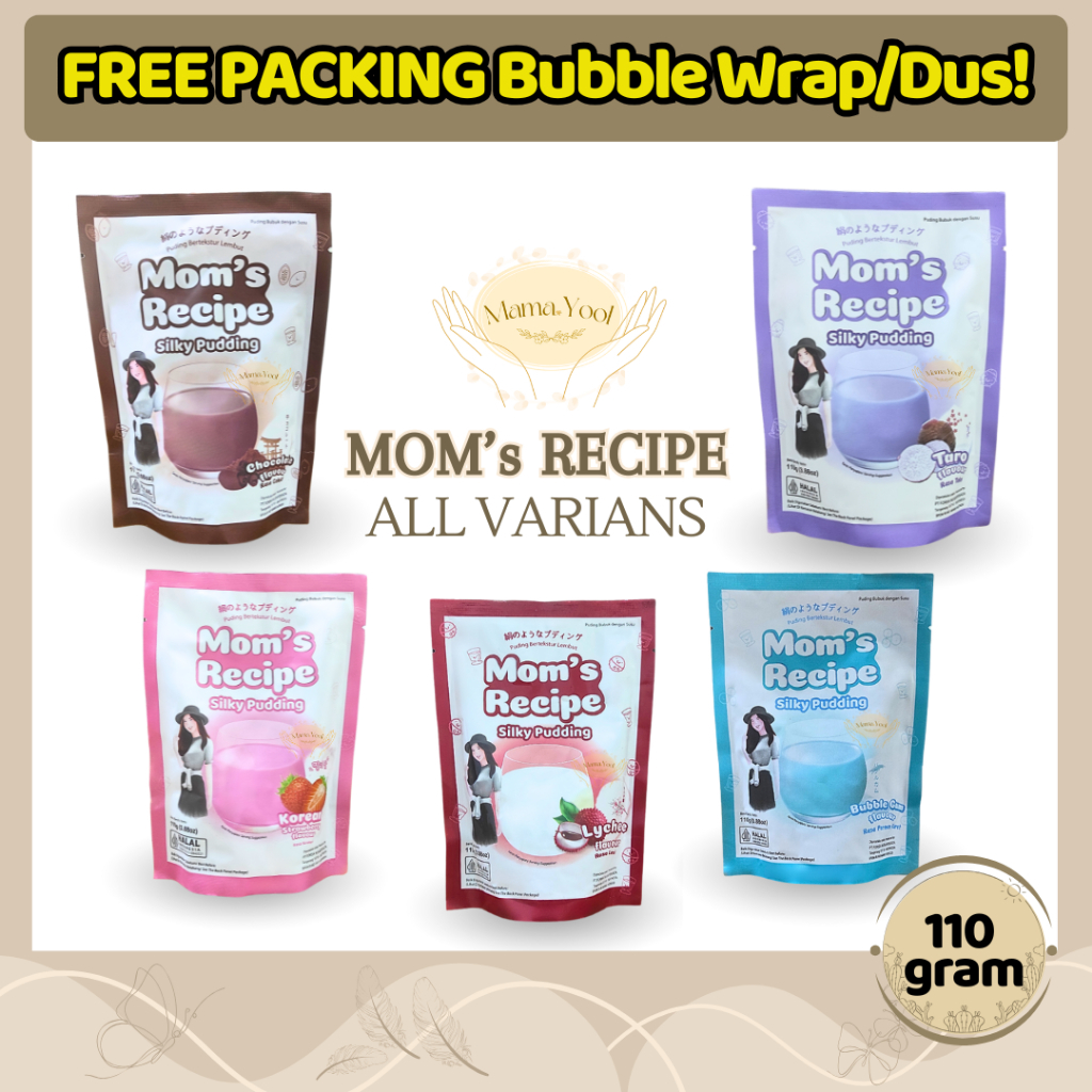 

Mom's Recipe Silky Pudding Pouch 110 gr / Puding Moms Recipe Coklat Bubble Gum Semua Varian Rasa