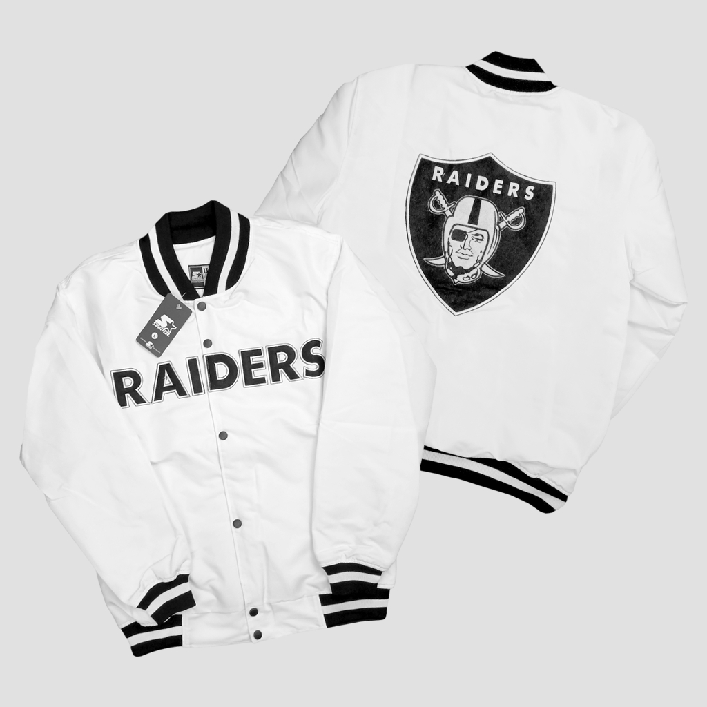 Raiders Gb White Series Varsity Casual Vintage Terbaru Full Bordir Keren Pria Wanita