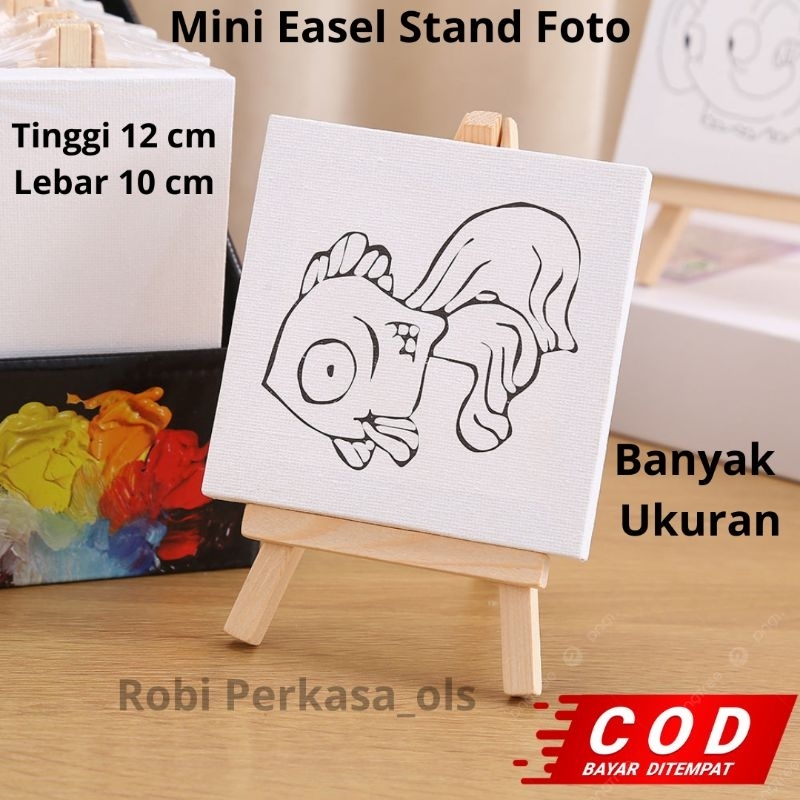 

Easel Mini Tripod Kayu Tinggi 12 cm / Wooden Easel Mini Stand Holder Hp Sandaran Foto / Mini Easel Standing Frame Kanvas Lukis