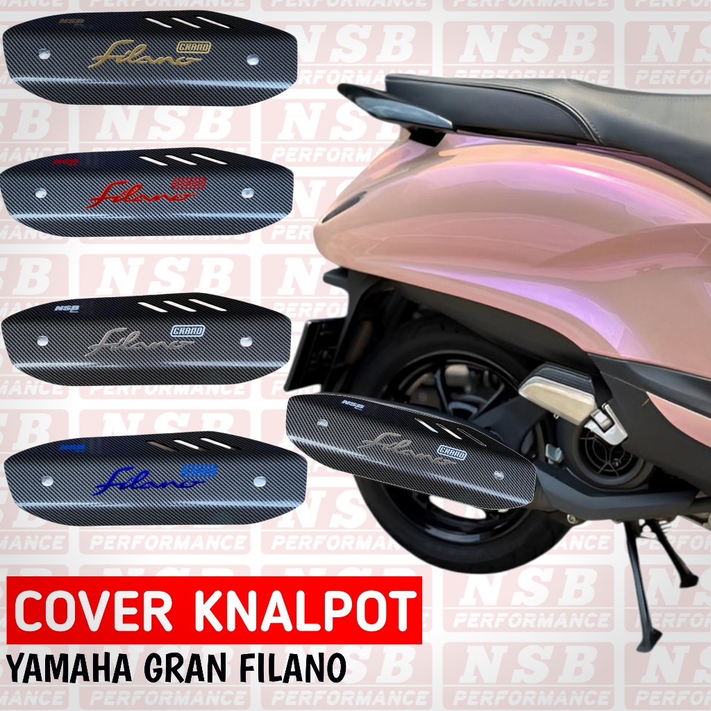 Cover Tutup Tameng Knalpot Grand Filano Carbon Pelindung Knalpot Variasi Carbon Yamaha Grand Filano