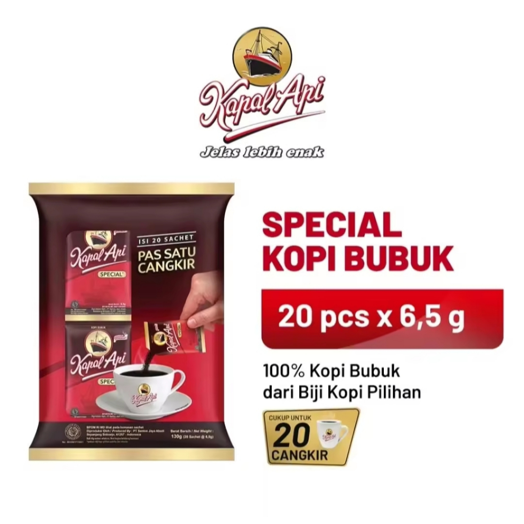 

Kopi kapal api special mix kopi plush gula isi 10 sachet