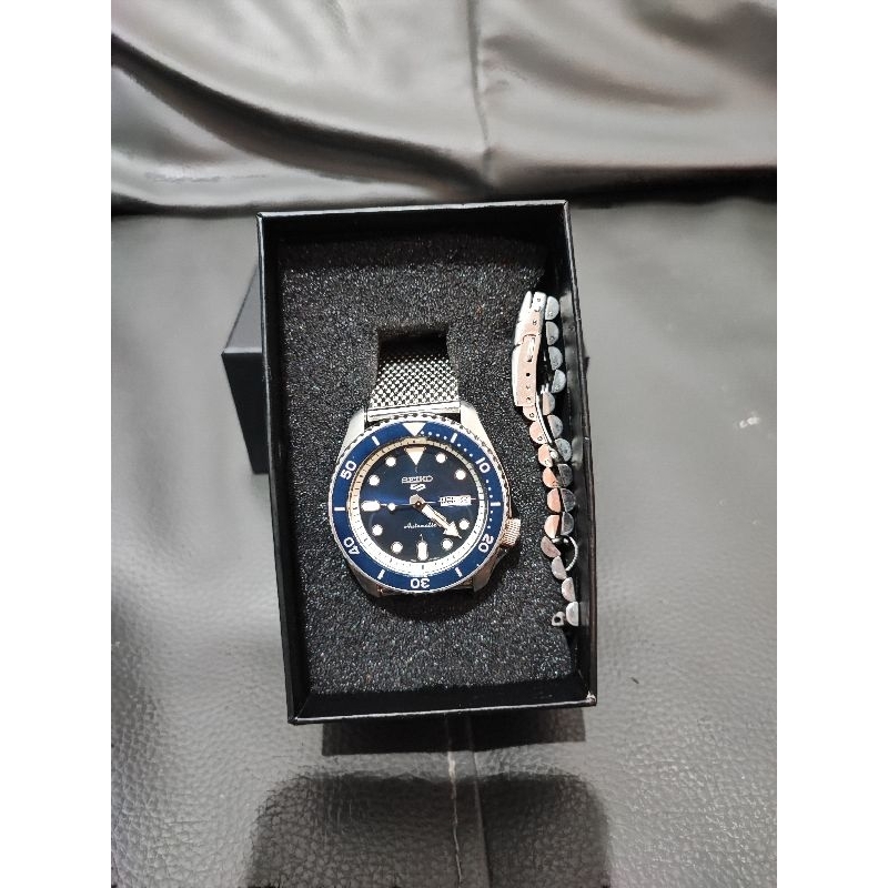 Seiko 5 Sport SRPD71K1 + Strap Stainless Blue SRPD71 Bekas Mulus