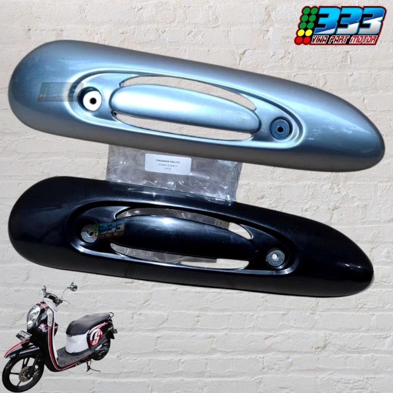Cover tutup pelindung tameng knalpot honda scoopy fi lama 2013 - 2016 K16