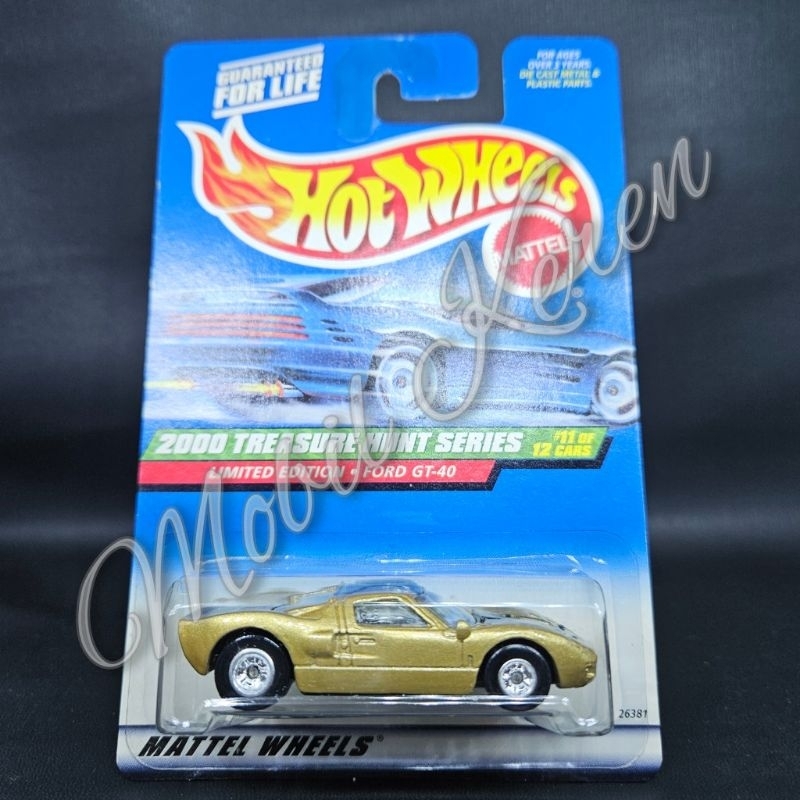 Diecast Hot Wheels 2000 Super Treasure Hunt Series Limited Edition Ford GT-40 Gold ban karet