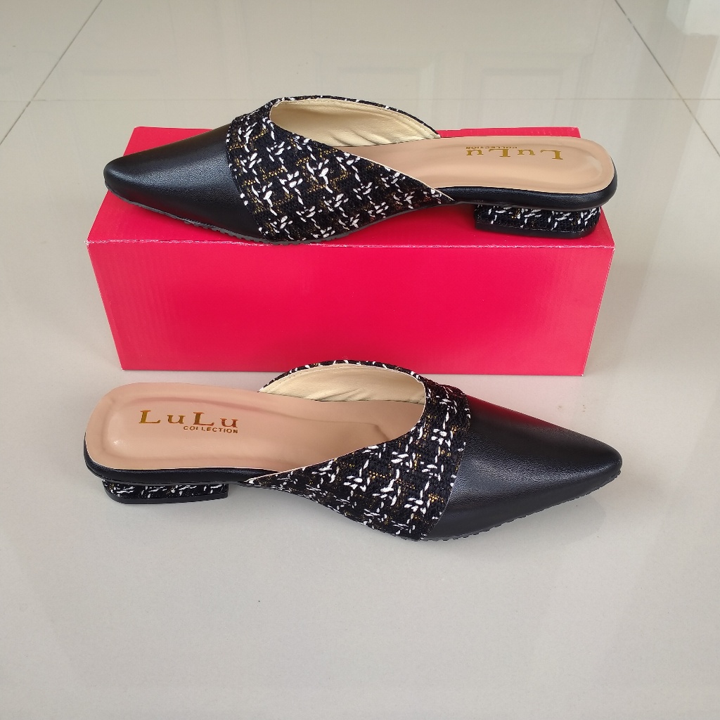 SANDAL WANITA SELOP TERBARU TINGGI HAK SEDANG