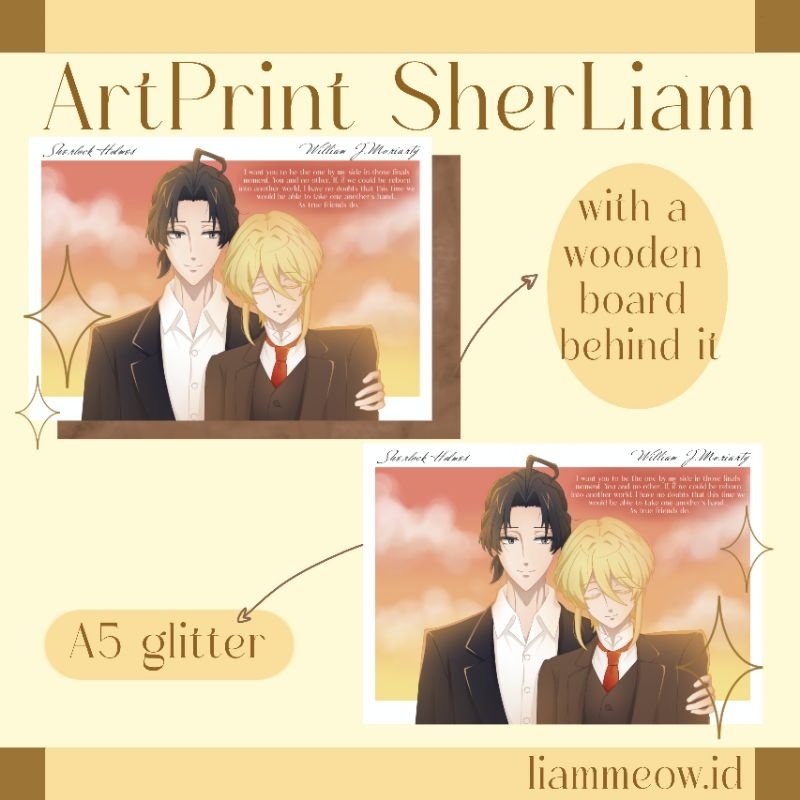 [MORIARTY THE PATRIOT] FANMERCH ARTPRINT WILLIAM JAMES MORIARTY AND SHERLOCK HOLMES (⁠｡⁠•̀⁠ᴗ⁠-⁠)⁠✧