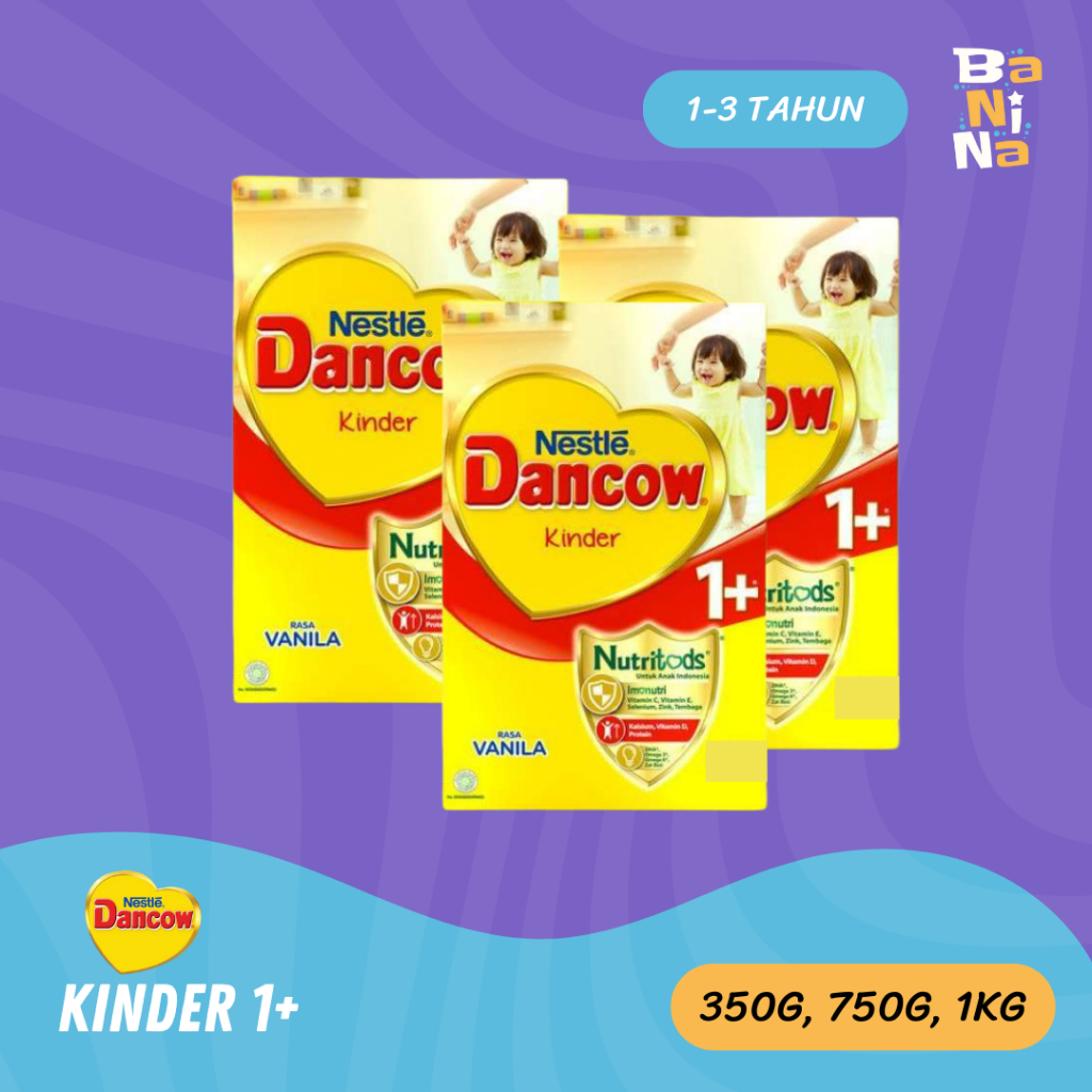 Dancow 1+ Rasa Vanila 350g, 750g, 1kg Susu Formula Bayi 1-3 Tahun
