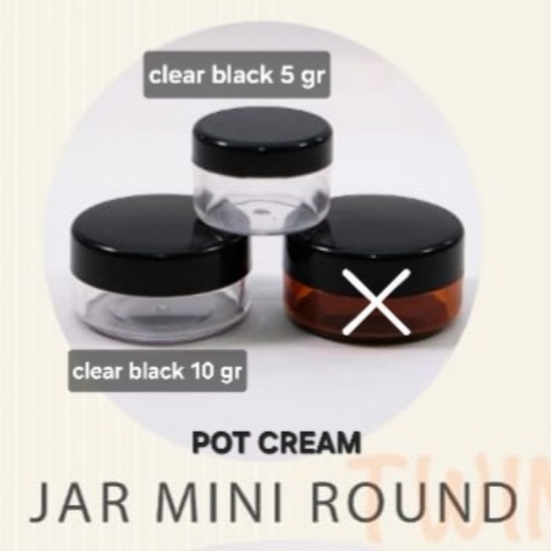 bigta_Jar Mini Round Pot Cream Clear Black 5gr/10gr
