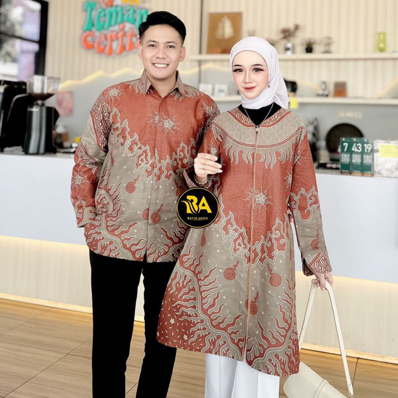 Batik Couple Original Pekalongan Premium Katun Batik Rhizqy Jumbo Seragam Sarimbit Motif Terbaru 202