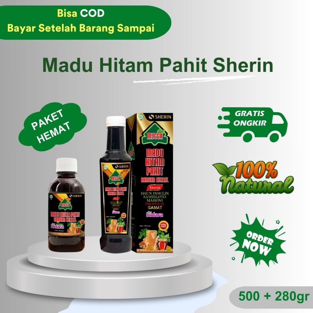 

Sherin - Madu Hitam Pahit Paket 2Pcs Membantu Untuk Menurunkan Gula Darah 500gr + 280gr