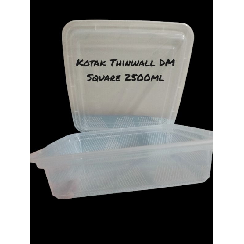 Thinwall DM kotak square 2500 ml/kotak plastik thinwall