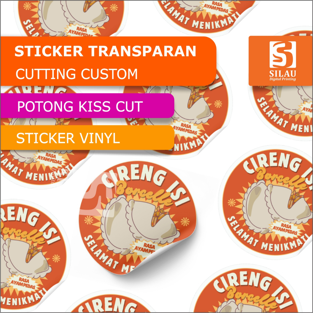 

SILAU ADV : Cetak Stiker Transparan / Cetak Stiker Label Kemasan /Sticker Transparan / Cetak Label