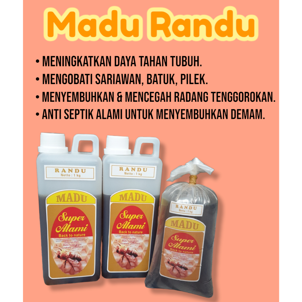 

Madu Randu 100% Asli Alami - untuk kesehatan daya tahan tubuh dan mencegah batuk pilek