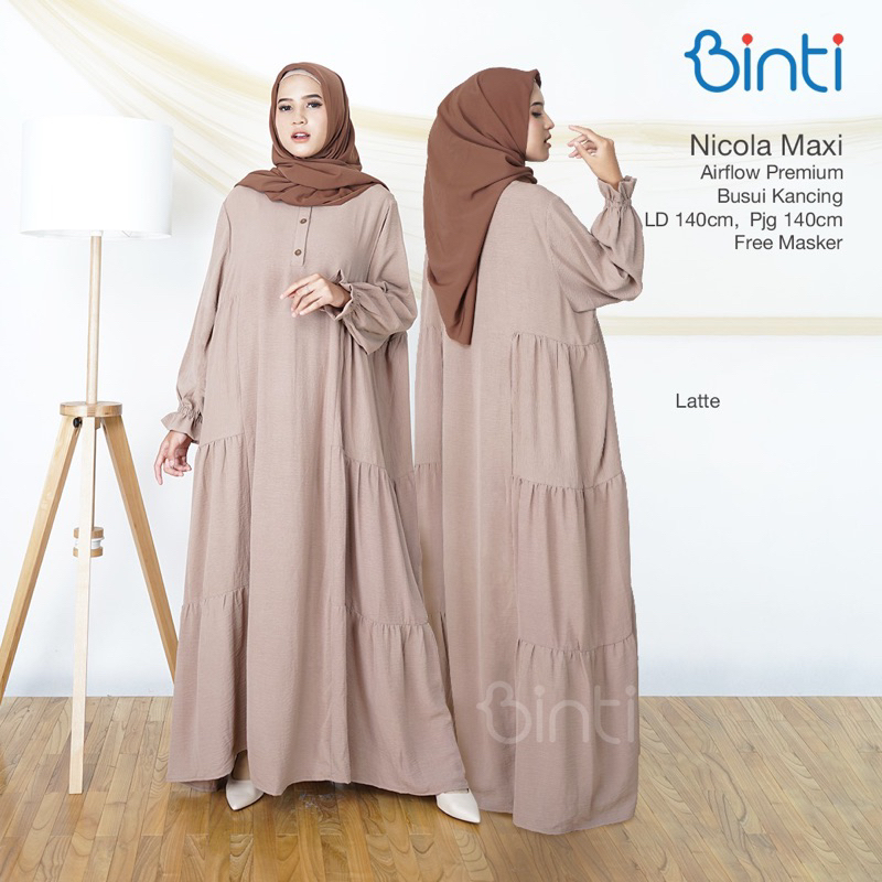 Gamis Jumbo Airflow Premium Nicola Maxy By Binti ld 140