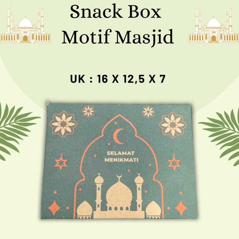 Snack Box Motif R5J Motif Masjid - Kotak Snack Islamic - Kotak Snack Nuansa Islamic - Kotak Kue Untu