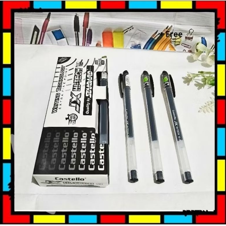 

Pulpen Gel Castello JX HI-TECH 0.4 mm
