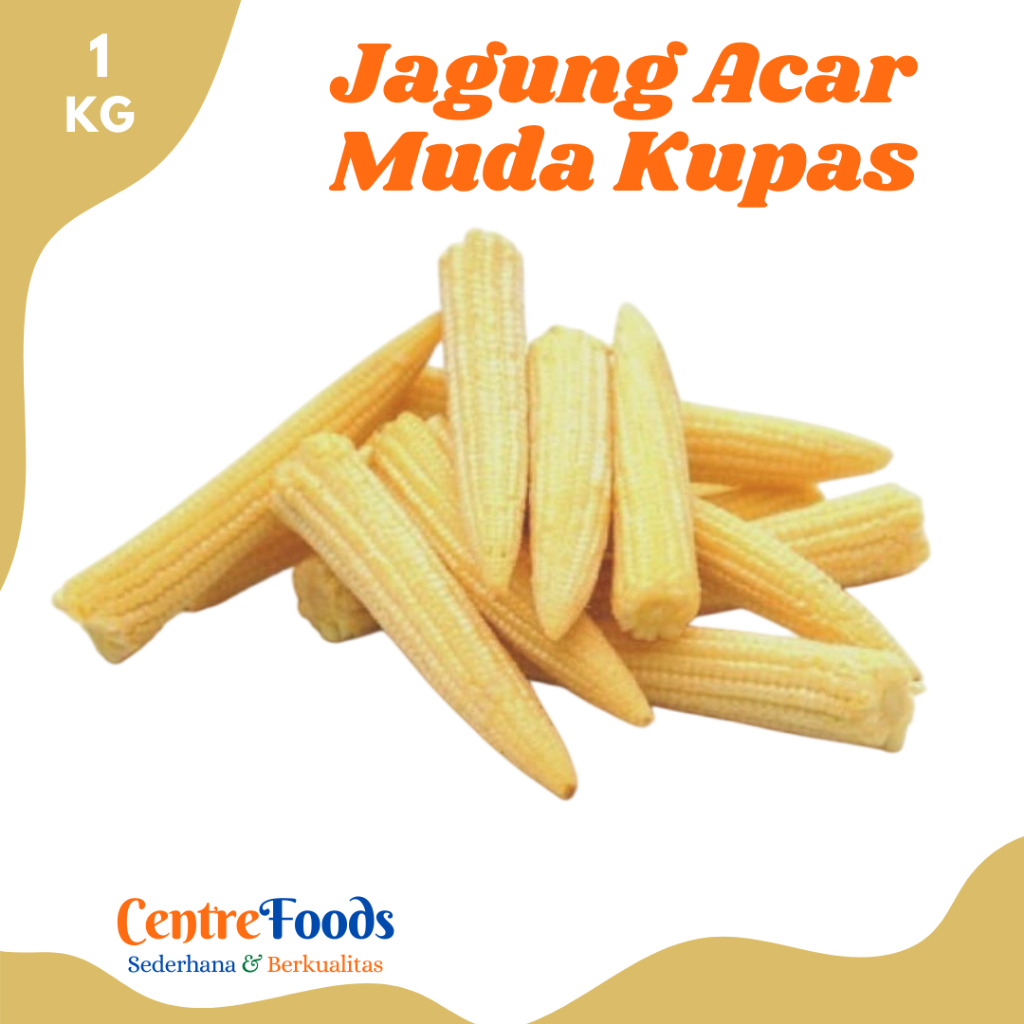 

JAGUNG ACAR Muda Kupas - Baby Corn Fresh | 1.000gr [ Harga Per KG ]