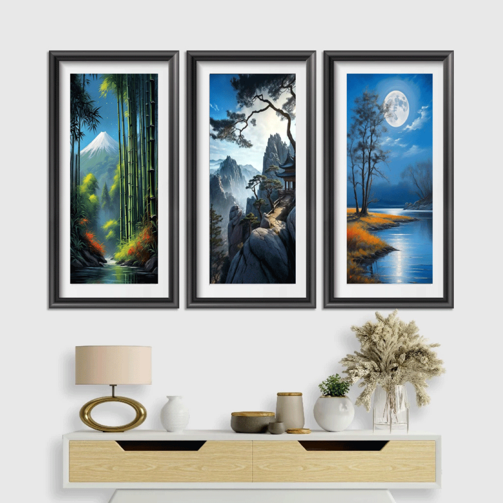 Lukisan realis pemandangan alam asli buatan tangan  100% asli ( CUSTOM 2  s/d 3 hari )