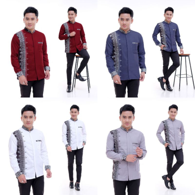 Koko Batik Fashion Muslim Kombinasi C07 Al Haramain Hijau M/L/XL XXL