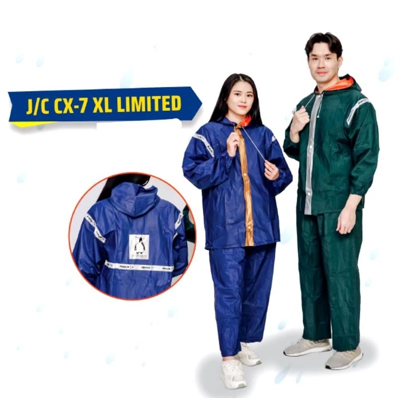 Jas Hujan Penguin's JC CX-7 Limited XL untuk Pria/Wanita Model Setelan