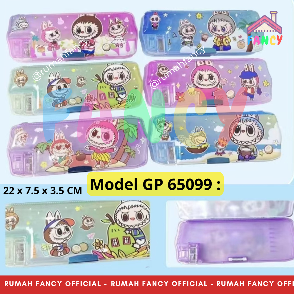 

[FREE BUBBLEWRAP] TEMPAT KOTAK PENSIL MAGNETGP 65099 + RAUTAN 1 LUBANG Motif Labubu