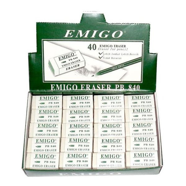 

Penghapus 1 Box 40 Pcs / 40 Pcs Penghapus Pensil / Karet Penghapus / Drawing eraser Emigo