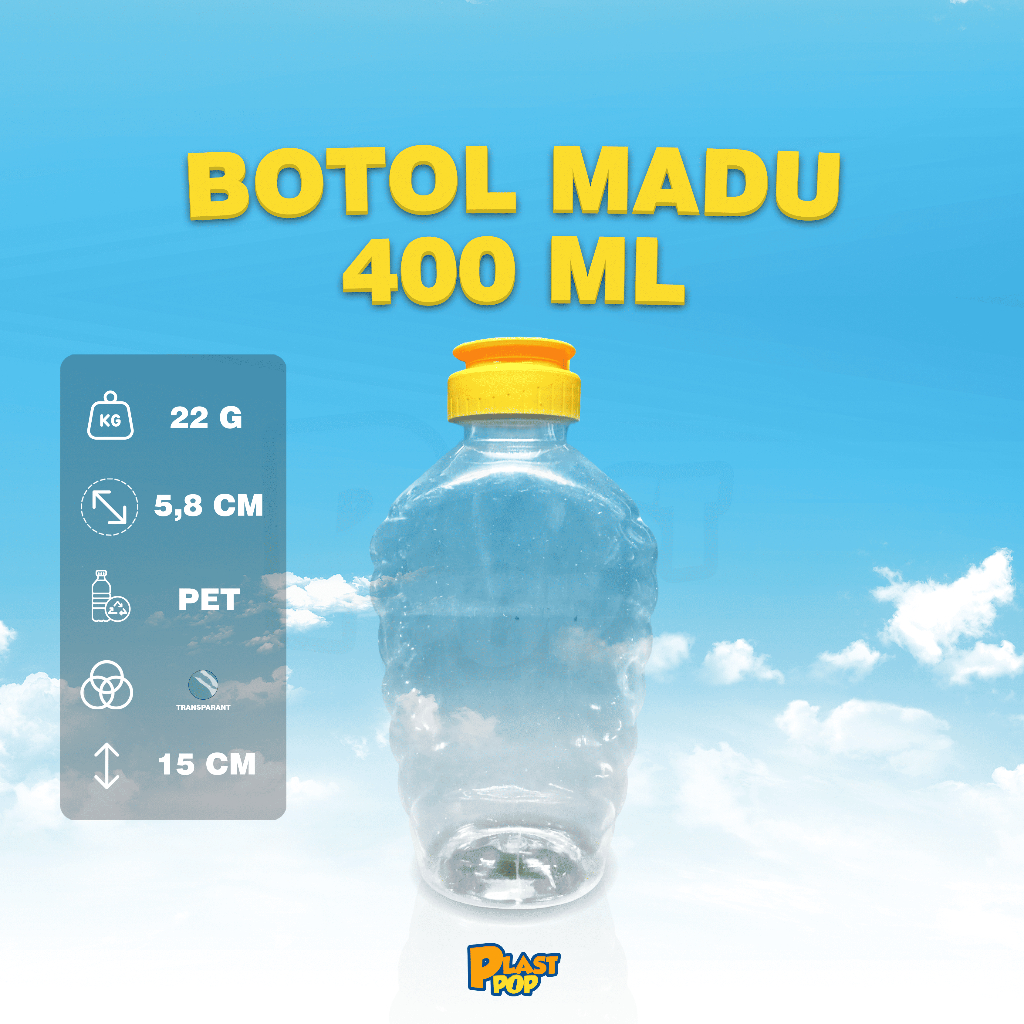 Botol Madu Besar Fliptop PET Model TJ 400 ml 400 ml 400 gram