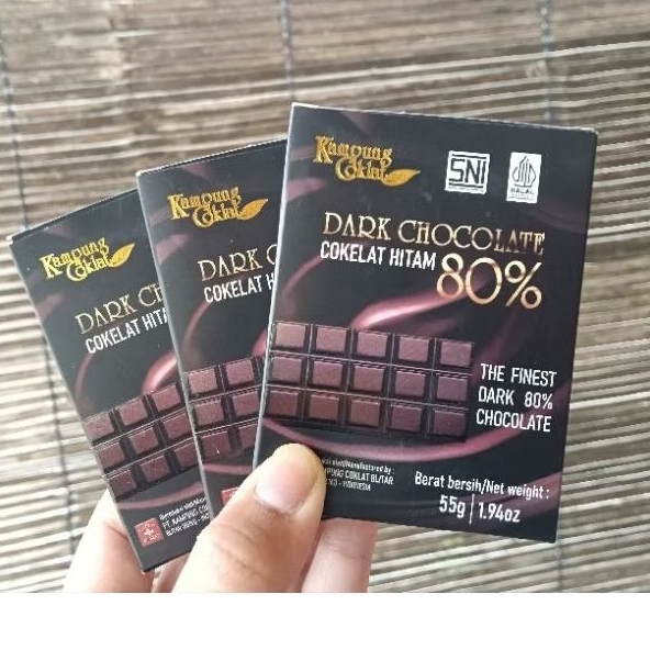 

Dark Chocolate 80% netto: 55 gram (Kampung Coklat Blitar)