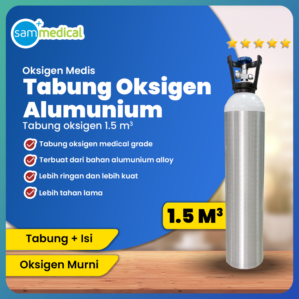 Tabung Oxygen 1,5 m3 / Oksigen Medis Alluminium / Tabung Medis / Khusus Instant