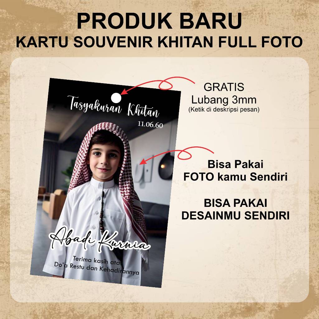 KARTU SOUVENIR / KARTU UCAPAN KHITAN