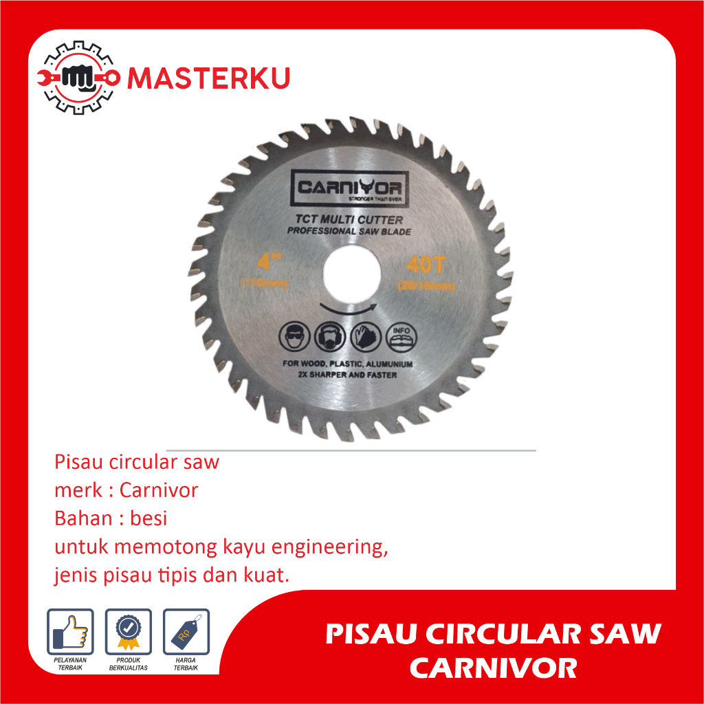 Pisau Circular Saw Carnivor/Mata Gergaji Bundar/Pisau Gergaji/Mata Gergaji Circular/Gergaji Cakram