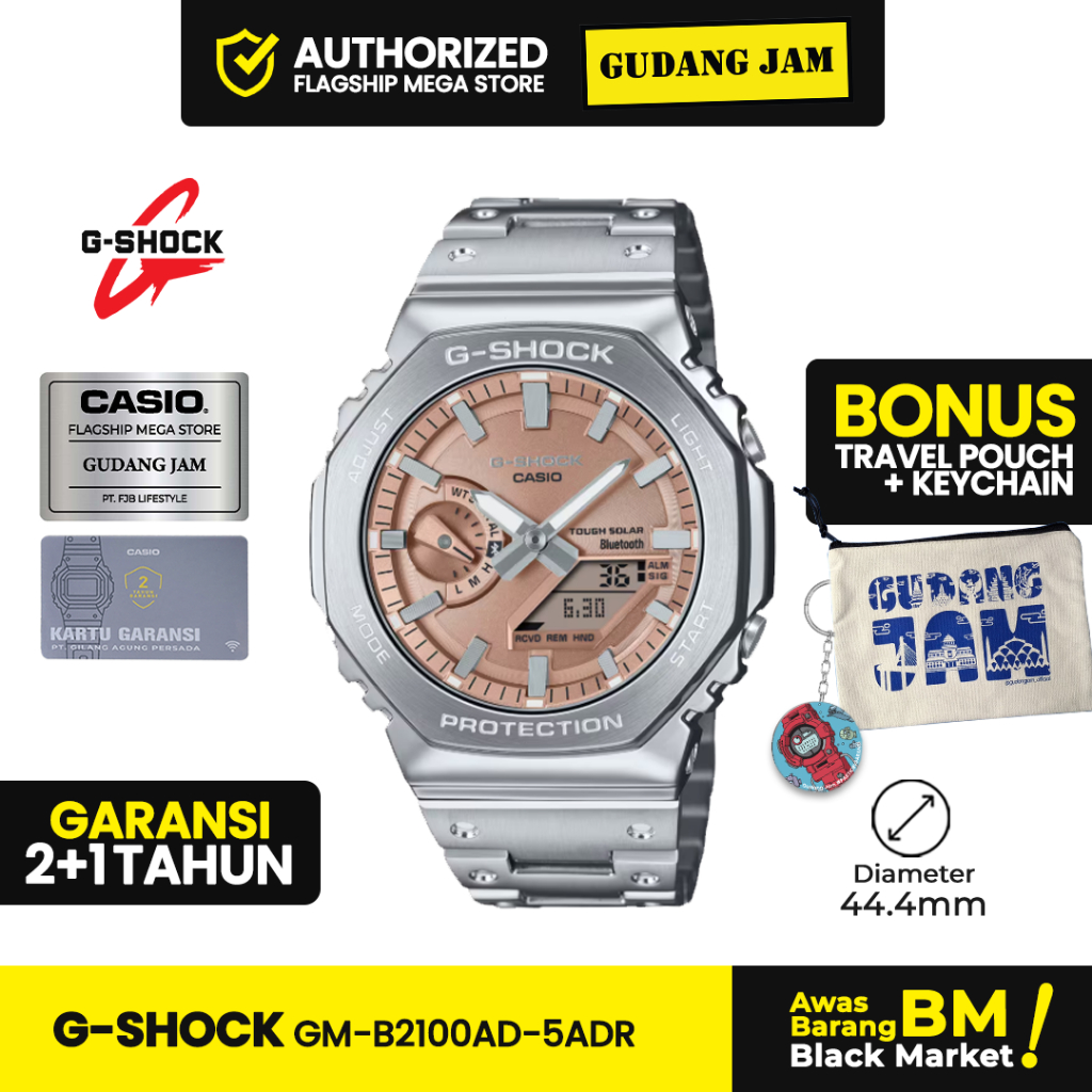 Jam Tangan Pria G-Shock GM-B2100AD-5ADR Pink Analog Digital Rantai