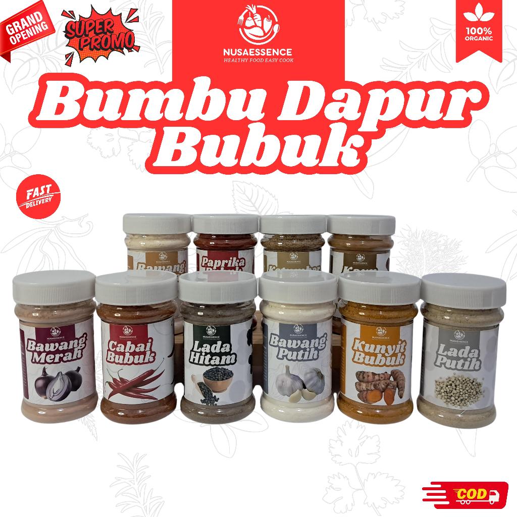 

Bumbu Rempah Premium Bubuk Bawang Putih Merah Bombay Powder Lada Hitam Putih Merica Bubuk Paprika Cabe Ketumbar Kayu Manis Daun Kelor Temulawak Kunyit Bubuk Powder