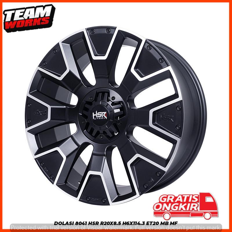 VELG MOBIL HSR DOLASI RING 20 BLACK PCD 6X114,3 UNTUK NISSAN NAVARA TERRA MERCY X PELEG R20