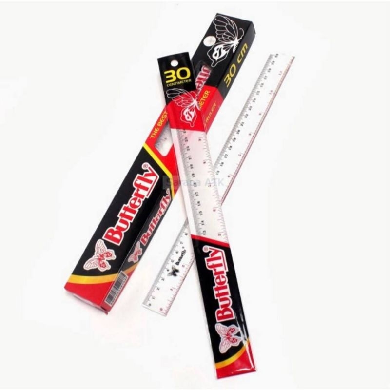 

Penggaris Butterfly 20 & 30 cm Plastick Ruler PR08