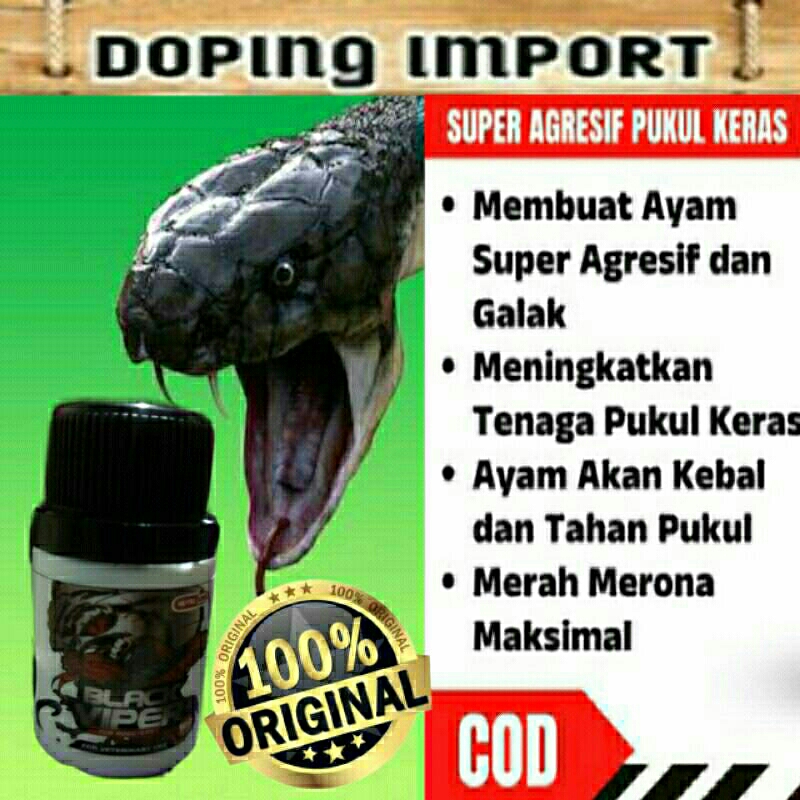 Black Viper Doping Ayam Aduan Terbaik Asli Original Import Isi 100 Pil