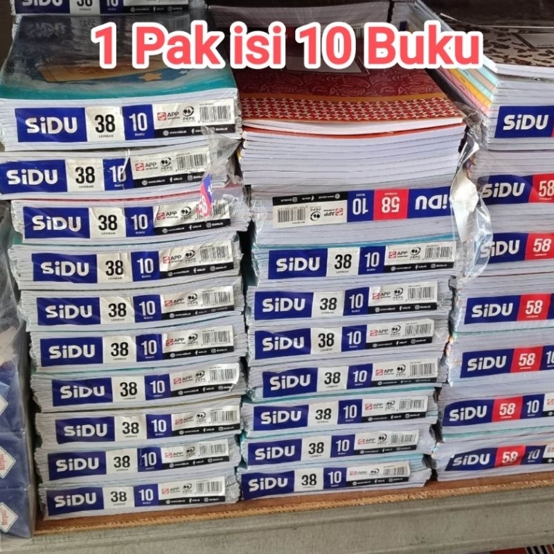 

1 Pak Buku Tulis 38, 58 Lembar Isi 10 Pcs SIDU