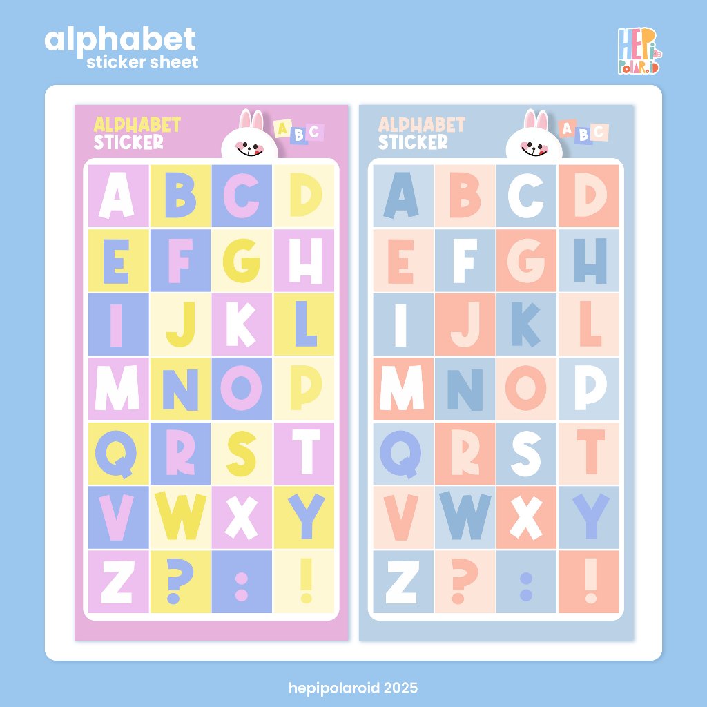 

Alphabet Sticker Kiss Cut Stiker scrapbook polco deco bujo aesthetic