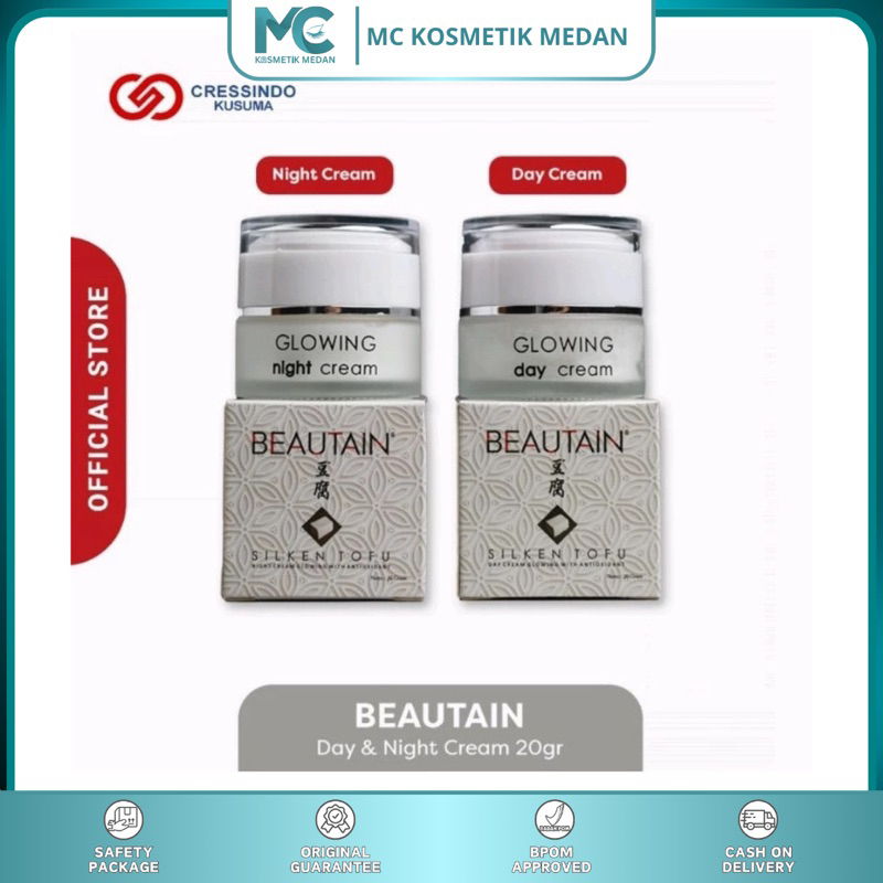 BEAUTAIN SILKEN TOFU Day & Night cream 20gr-Pelembab Wajah