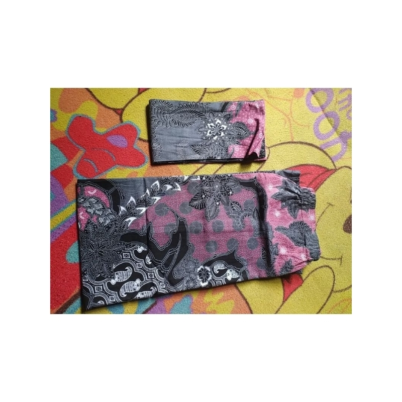 ROK SPAN BATIK MODEL BELAH BELAKANG + SELENDANG