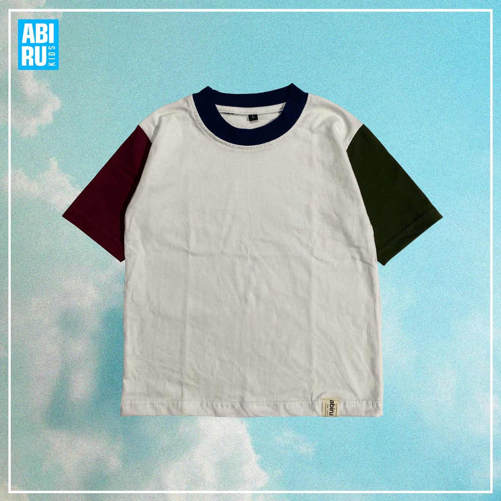 Abiru kids Kaos Anak Kombinasi Warna Kaos anak warna putih