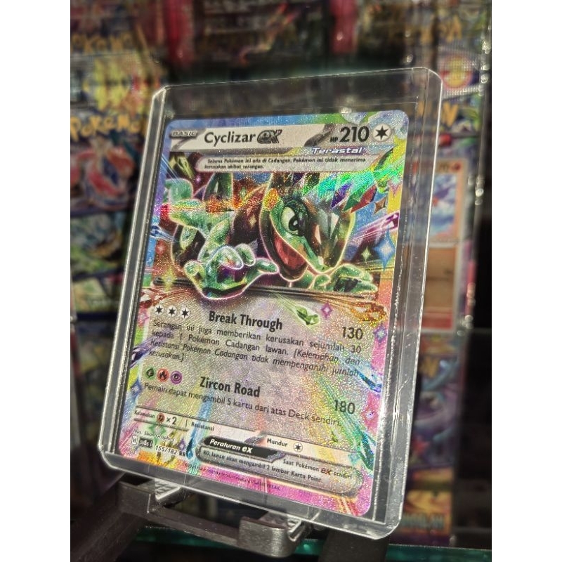 Kartu Pokemon Cyclizar EX RR Original TCG + Sleeve and Toploader