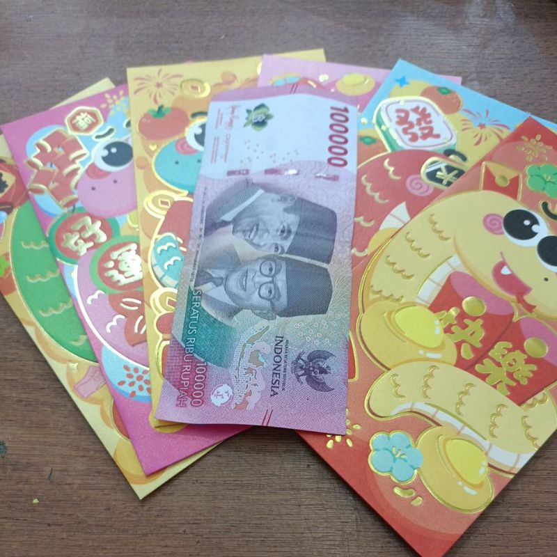 

Kertas Angpao Ular 2025 Imlek tebal Gilap dwpat 6bj premium ukuran besar Jumbo Uang tanpa lipat