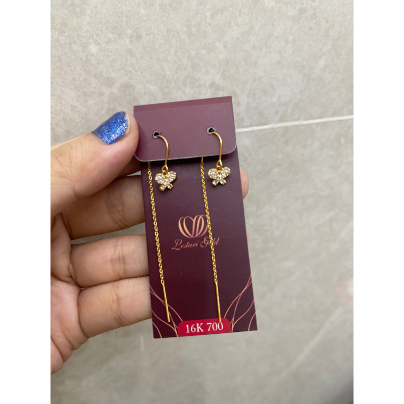 anting hati markis anting jarum hati emas asli 16k