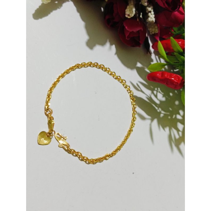 gelang rantai Medan cantik, warna emas 24k