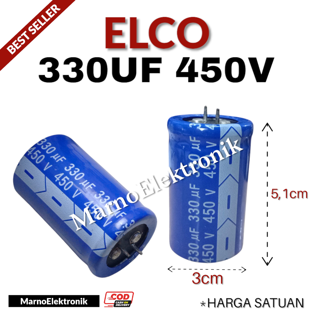 CAPASITOR ELCO 330UF 450V 330 UF 450 V 330 MIKRO MICRO KAPASITOR ELKO VOLT