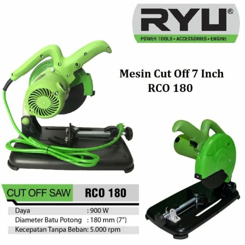 CUT OFF RYU RCO 180 MESIN POTONG BESI 7 INCH