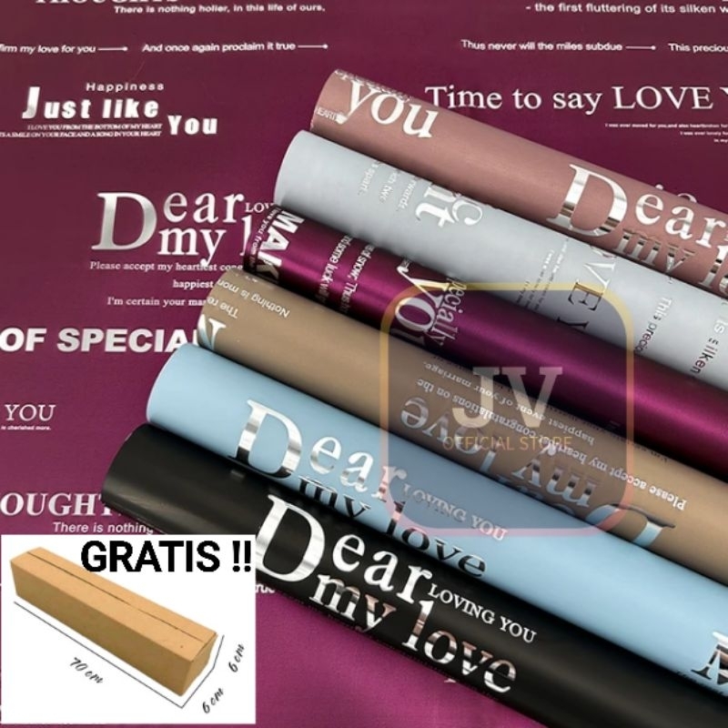 

(5 LEMBAR) Kertas Cellophane Impor 2 Color Valentine Silver Word Untuk Buket Bunga & Hampers, Flower Wrapping Paper Celophane Import, Free Packing Kardus !