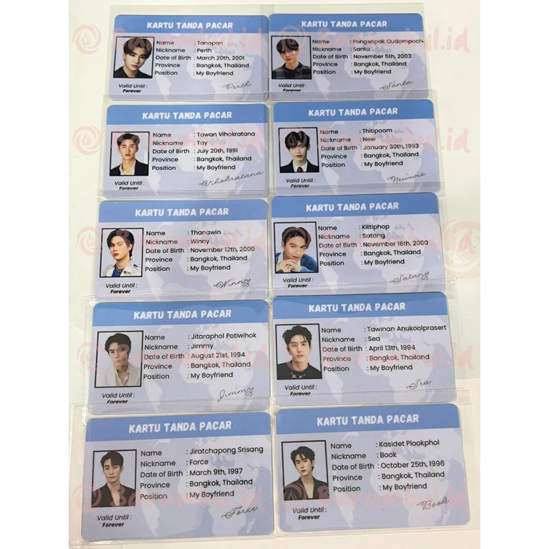 

[BARAMBUL.ID] KARTU TANDA PACAR KTP ACTOR ACTRESS GMMTV